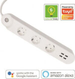 EUROLAMP 147-77915 ΠΟΛΥΠΡΙΖΟ ΑΣΦΑΛΕΙΑΣ 3 ΘΕΣΕΩΝ ΜΕ USB/ΜΕΤΡΗΤΗ ΛΕΥΚΟ 1.5m