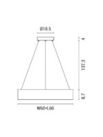 EUROLAMP 144-17021 ΦΩΤΙΣΤΙΚΟ ΚΡΕΜΑΣΤΟ ΜΕ ΕΝΣΩΜΑΤΩΜΕΝΟ LED 40W 3000K ΣΕ ΓΚΡΙ ΧΡΩΜΑ