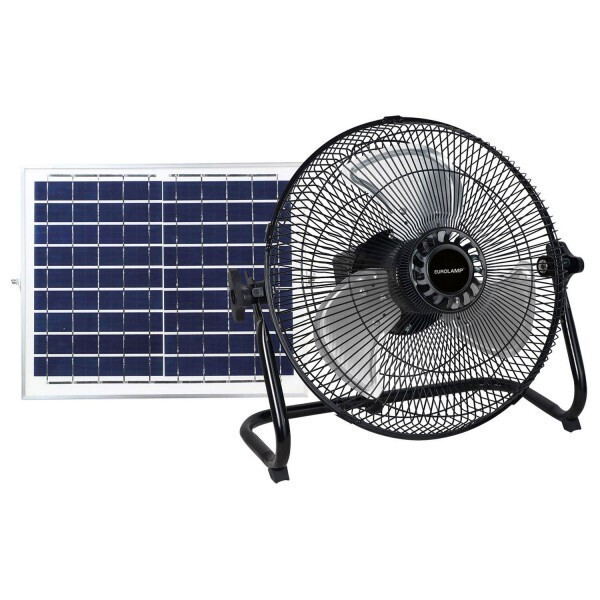 EUROLAMP 300-21505 ΑΝΕΜΙΣΤΗΡΑΣ ΔΑΠΕΔΟΥ ΜΕΤΑΛΛΙΚΟΣ Φ37 15W ΕΠΑΝΑΦΟΡΤΙΖΟΜΕΝΟΣ ΜΕ ΗΛΙΑΚΟ ΠΑΝΕΛ