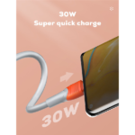 LDNIO LS601 USB-A TO LIGHTNING CABLE 30W ΓΚΡΙ 1M