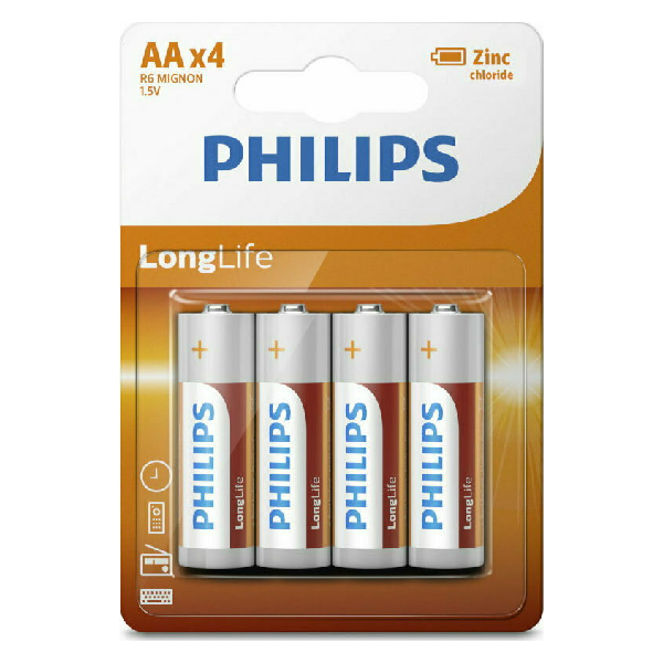 PHILIPS R6L4B/GRS LONGLIFE AA ΜΠΑΤΑΡΙΑ 4ΤΜΧ