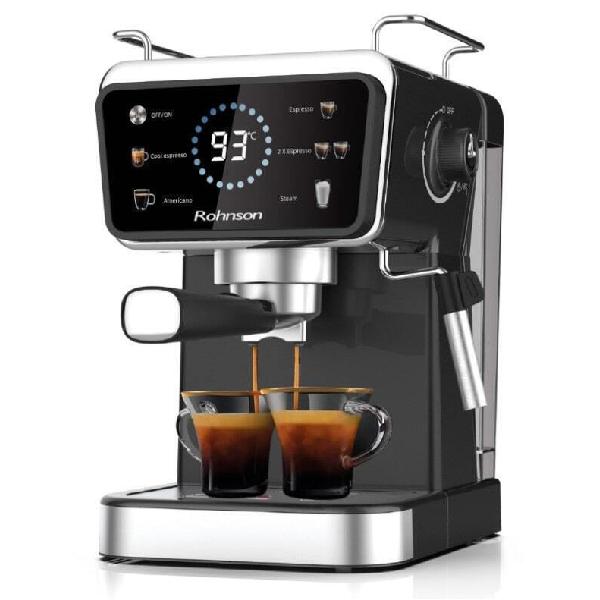 ROHNSON R-98015 ΜΗΧΑΝΗ ESPRESSO 1350W ΠΙΕΣΗΣ 20BAR ΜΑΥΡΗ