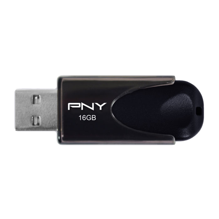 076-0479 PNY FD16GATT4-EF 16GB USB 2.0 STICK ΜΑΥΡΟ - Image 1