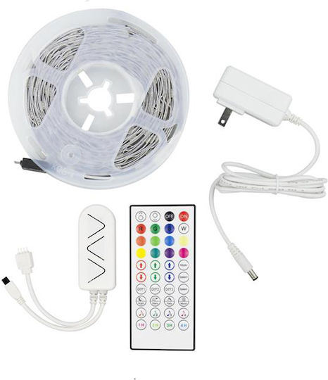 EUROLAMP 145-70045 RGB LEDOTAINIA WIFI 12V RGB ΦΩΣ 5M ΤΥΠΟΥ SMD5050 ΜΕ ΤΡΟΦΟΔΟΤΙΚΟ, ΤΗΛΕΧΕΙΡΙΣΤΗΡΙΟ & WIFI CONTROLLER - Image 1