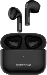 RIVERSONG AIR MINI PRO EARBUD BLUETOOTH HANDSFREE ΑΚΟΥΣΤΙΚΑ ΜΕ ΘΗΚΗ ΦΟΡΤΙΣΗΣ ΜΑΥΡΑ
