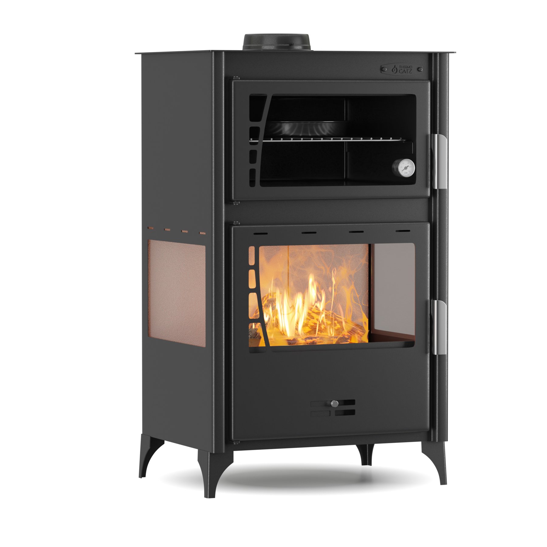 Thermogatz ΣΟΜΠΑ ΞΥΛΟΥ GS 15 SIDE OVEN BLACK
